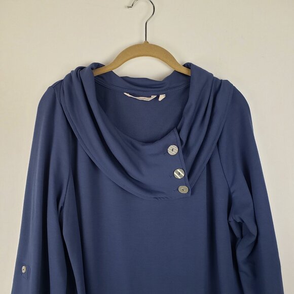 Soft Surroundings Kassidy Cowl Neck Pullover Tunic Top Blue Womens Size XL - Picture 3 of 8